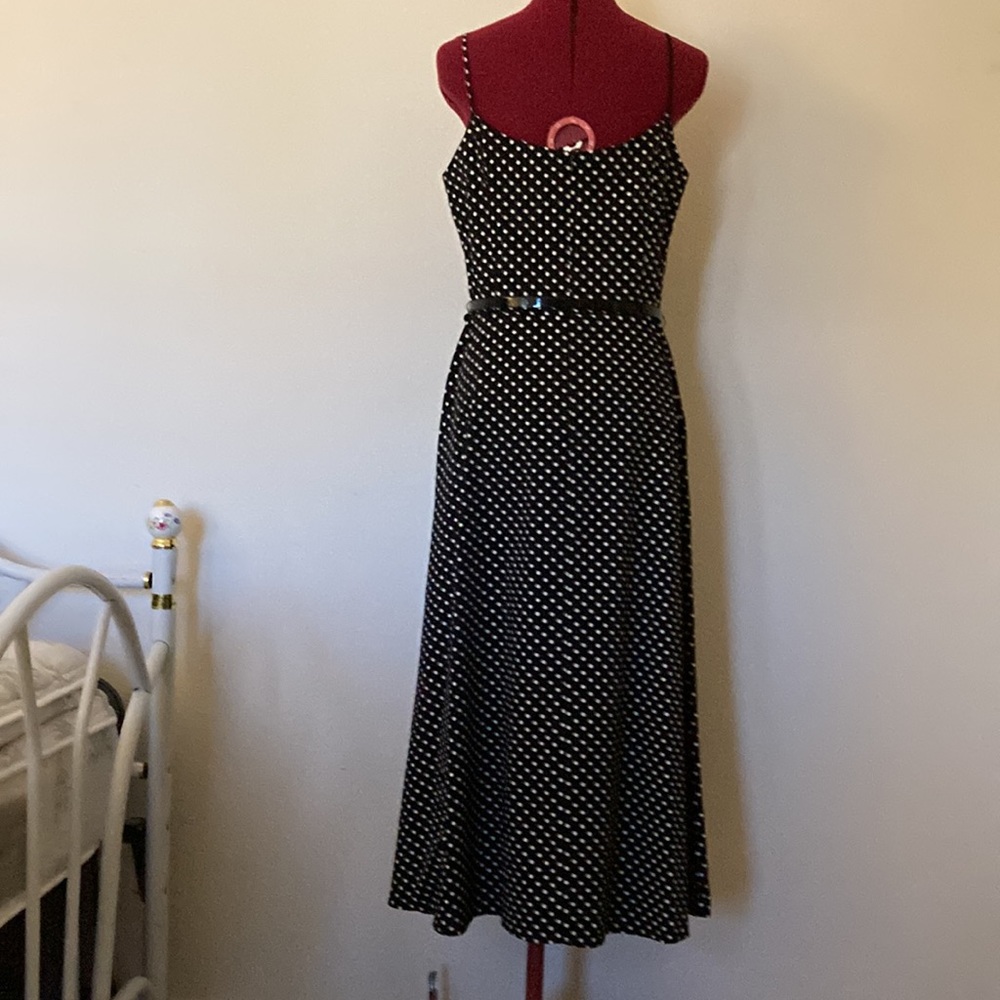 Jessica Howard size 12 polka dots lined  dress 97% cotton 2% spandex Made in USA - Picture 3 of 10